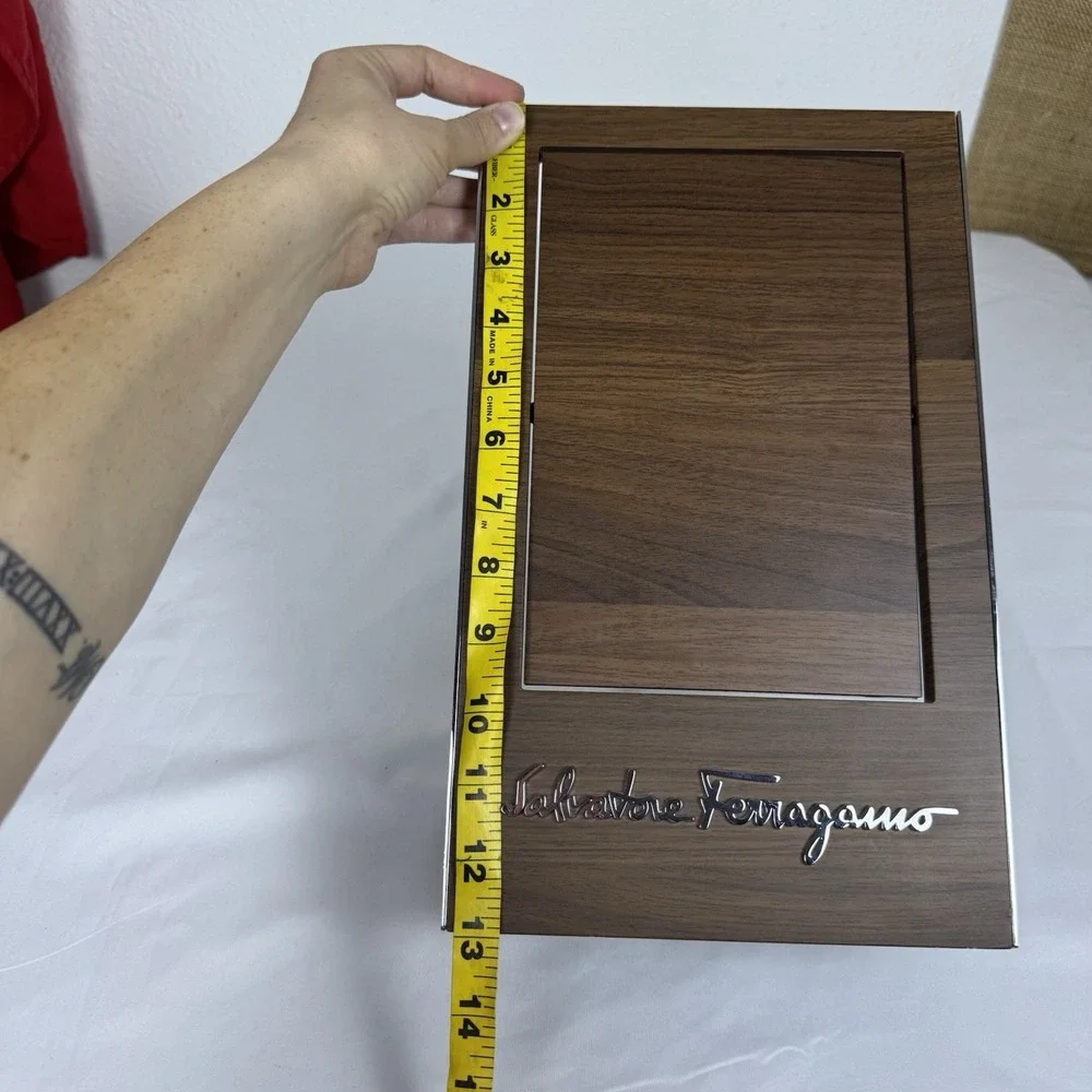 Salvatore Ferragamo Store Display Mirror For Sunglasses Dark Wood Spinning‎